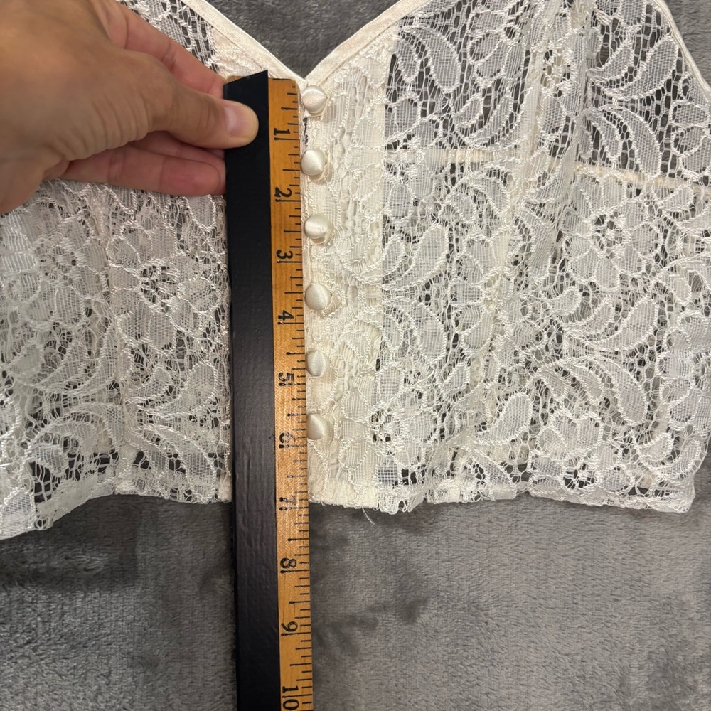 Vintage 90's Williwear Intimates Lace Crop Camisole M Ivory‎ Y2K Cochella Fairy - Picture 6 of 8